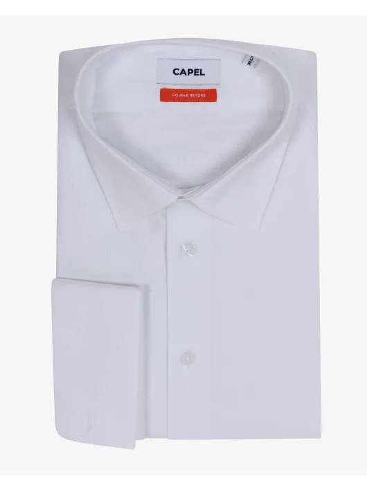 Chemise Double Retors Cannes Capel Grande Taille blanc homme grande taille - Capelstore