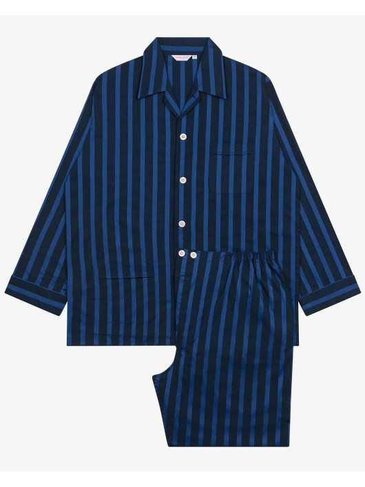 Pyjama Rayures Marine Derek Rose Grande Taille marine homme grande taille - Capelstore