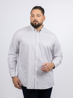 Chemise Ralph Carreaux Capel Grande Taille blanc/marine/marron homme grande taille - Capelstore