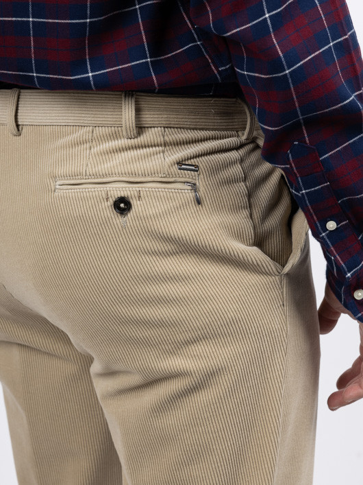 Pantalon Velours Ecru Bugatti Grande Taille ecru homme grande taille - Capelstore