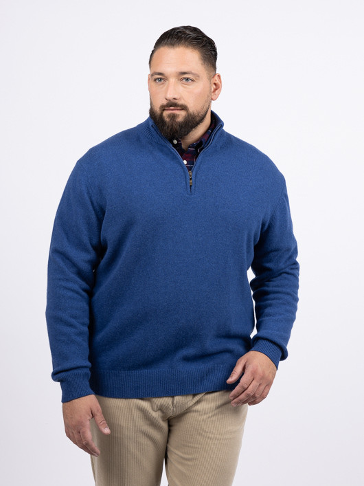 Pull Lino Camionneur Bleu Capel Grande Taille bleu homme grande taille - Capelstore