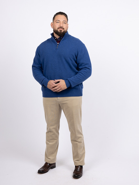 Pull Lino Camionneur Bleu Capel Grande Taille bleu homme grande taille - Capelstore