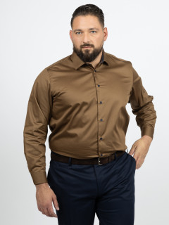 Chemise Unie Opposition Col Et Poignets Capel Grande Taille marron homme grande taille - Capelstore