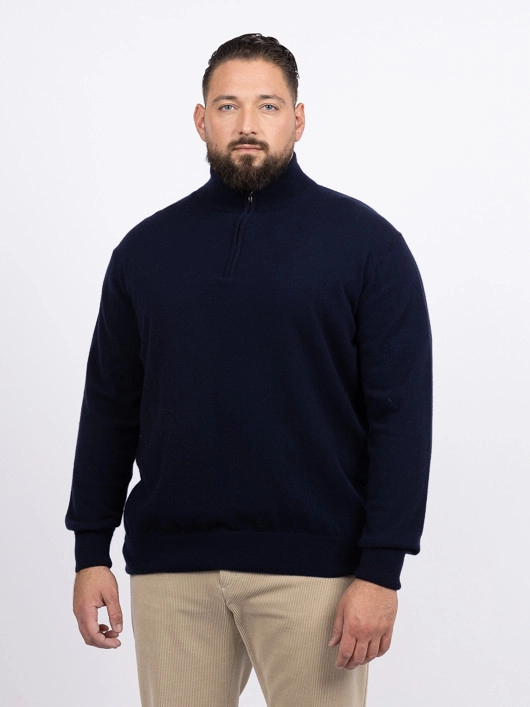 Pull Orso Camionneur Cachemire Capel Grande Taille marine homme grande taille - Capelstore