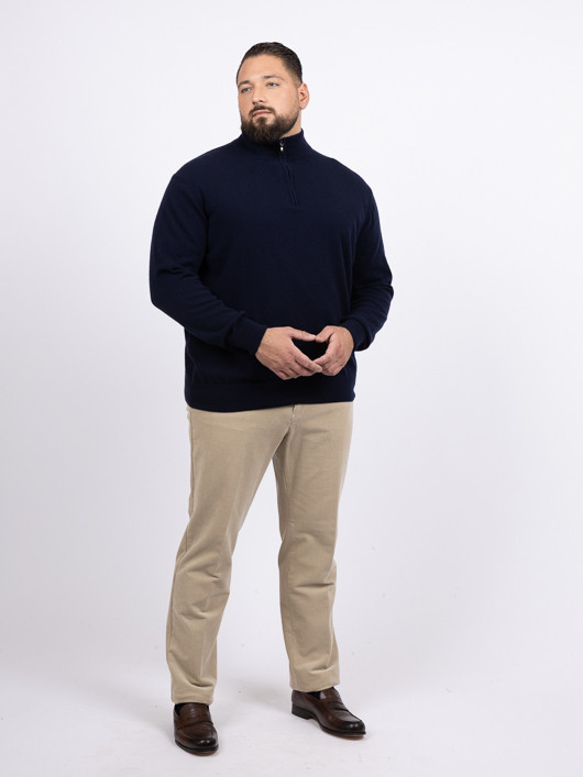 Pull Orso Camionneur Cachemire Capel Grande Taille marine homme grande taille - Capelstore
