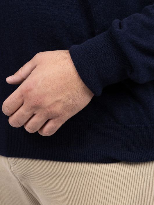 Pull Orso Camionneur Cachemire Capel Grande Taille marine homme grande taille - Capelstore