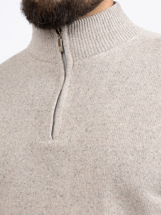 Pull Lino Camionneur Beige Capel Grande Taille beige homme grande taille - Capelstore