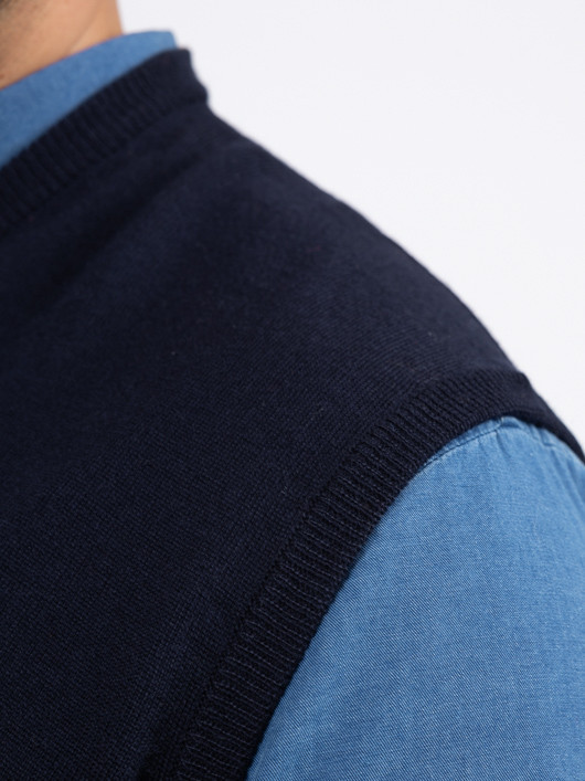 Gilet Sans Manches Homme Avec Capuche - T-shirt Décontracté, Poches, Couleur Unie, Taille L Bleu Foncé - 10