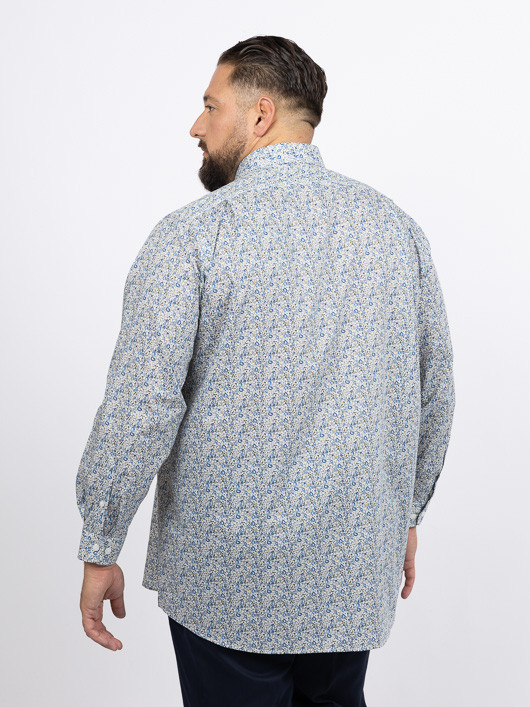 Chemise Tissu Liberty Gianni Capel Grande Taille blanc/vert/bleu homme grande taille - Capelstore