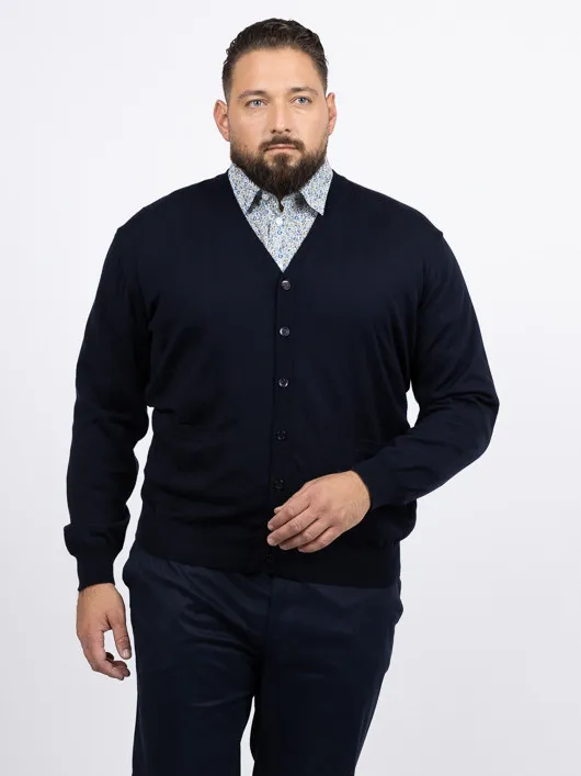 Cardigan Merinos Bouton. Capel Grandes Tailles  homme grande taille - Capelstore