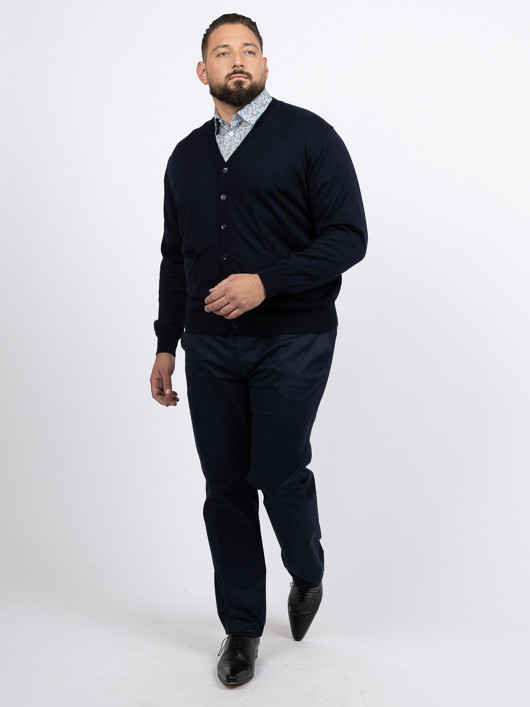 Cardigan Merinos Bouton. Capel Grandes Tailles  homme grande taille - Capelstore