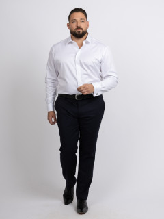 Chemise Poignets Mousquetaires 100% coton blanche homme grande taille | Capel