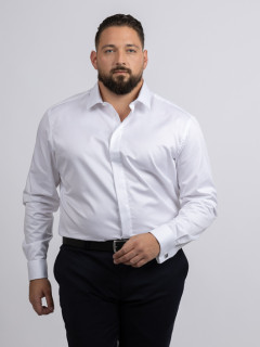 Chemise Poignets Mousquetaires 100% coton blanche homme grande taille | Capel