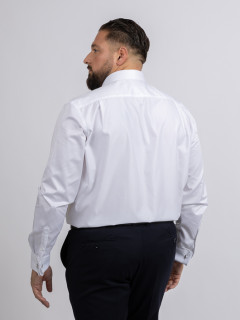 Chemise Poignets Mousquetaires 100% coton blanche homme grande taille | Capel