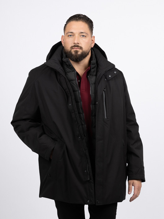 Parka Noire Ville Bugatti Grande Taille noir homme grande taille