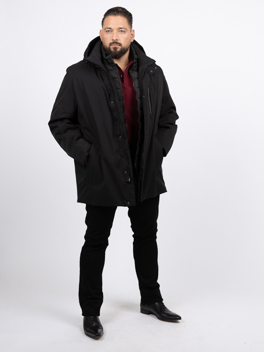 Parka Noire Ville Bugatti Grande Taille noir homme grande taille - Capelstore