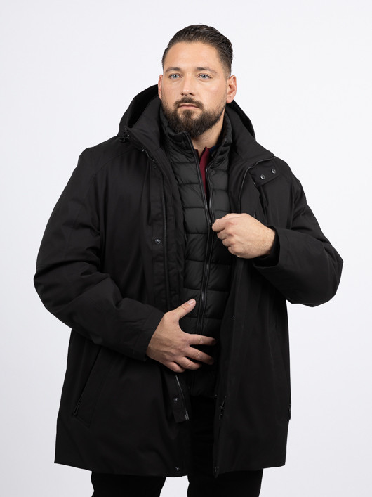 Parka Noire Ville Bugatti Grande Taille noir homme grande taille - Capelstore