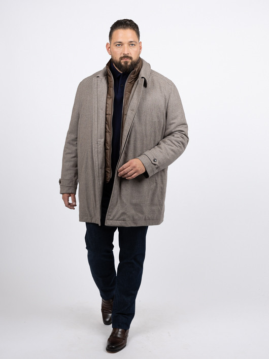 Parka Drap Laine Collection Privee Capel Grande Taille taupe homme grande taille - Capelstore