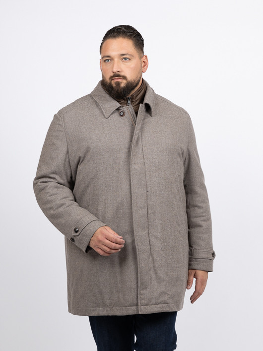 Parka Drap Laine Collection Privee Capel Grande Taille taupe homme grande taille - Capelstore