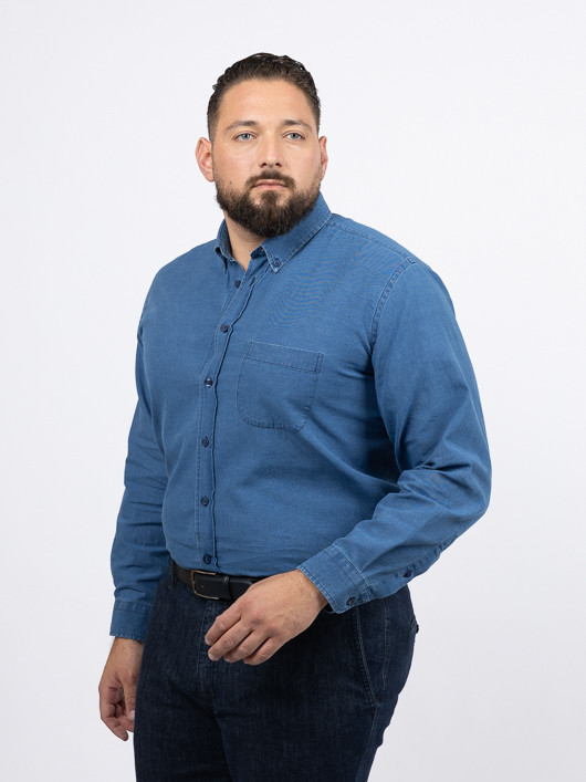 Chemise Indigo Ralph Capel Grande Taille bleu indigo homme grande taille - Capelstore