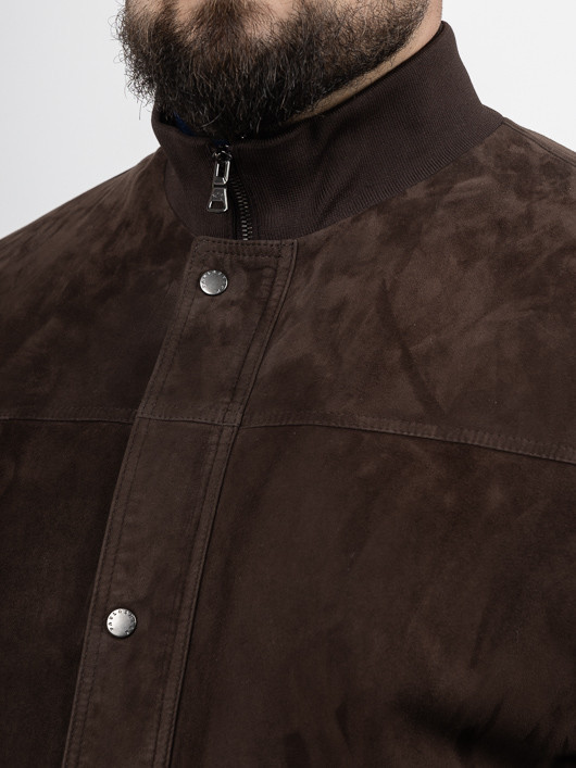 Veste En Cuir Marron Foncé Blue Harbour Pour Homme - Taille L - Occasion Très Bon état (quelques Marques)