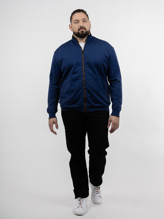 Cardigan Zippe Paul & Shark Grande Taille bleu homme grande taille - Capelstore