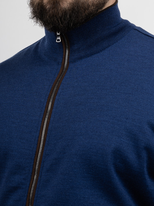 Cardigan Zippe Paul & Shark Grande Taille bleu homme grande taille - Capelstore