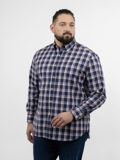 Chemise Paul & Shark Carreaux Grande Taille marine/blanc/ocre homme grande taille - Capelstore