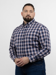 Chemise Paul & Shark Carreaux Grande Taille marine/blanc/ocre homme grande taille - Capelstore