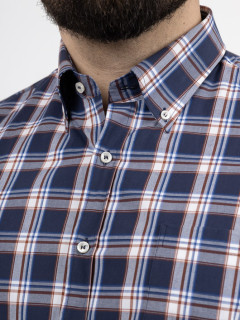 Chemise Paul & Shark Carreaux Grande Taille marine/blanc/ocre homme grande taille - Capelstore