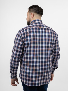 Chemise Paul & Shark Carreaux Grande Taille marine/blanc/ocre homme grande taille - Capelstore