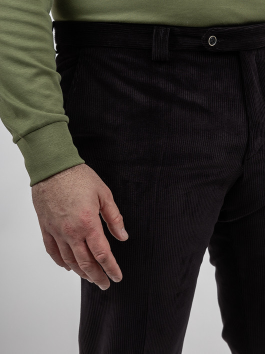 Pantalon velours Velcorex noir homme grande taille | Capel
