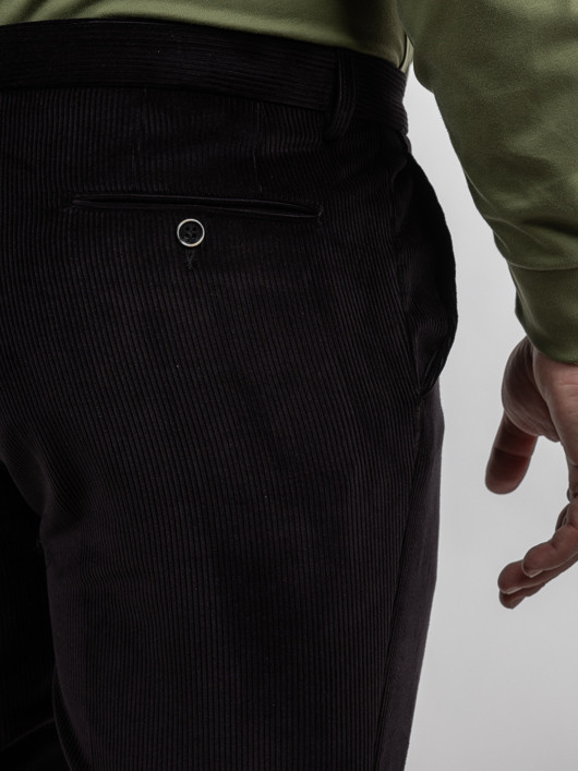 Pantalon velours Velcorex noir homme grande taille | Capel