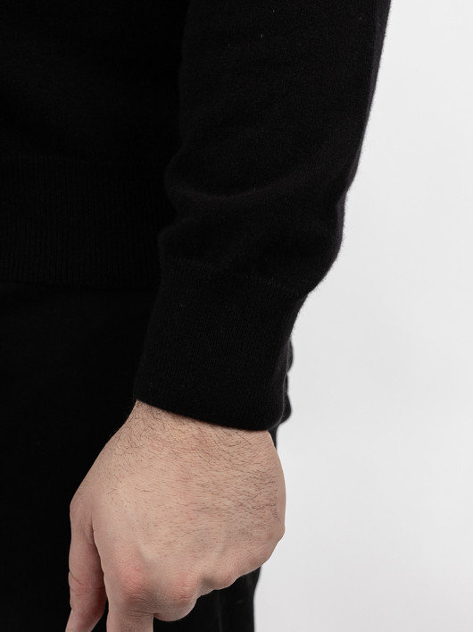 Pull Cachemire Enzo V Noir Glace Capel Grande Taille noir homme grande taille - Capelstore