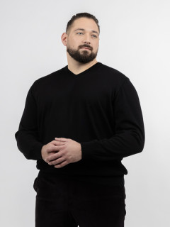 Pull Merinos Col V Uni Capel Grandes Tailles  homme grande taille - Capelstore