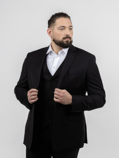 Veste de Costume Séparable Noire Grande Taille Homme
