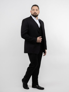 Veste de Costume Séparable Noire Grande Taille Homme