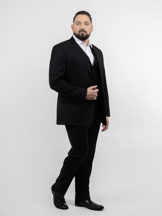 Veste de Costume Séparable Noire Grande Taille Homme