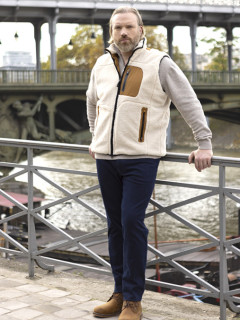 Gilet Sans Manches Paul& Shark Grande Taille ecru/marron homme grande taille - Capelstore