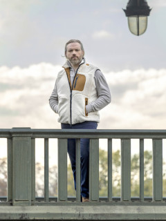 Gilet Sans Manches Paul& Shark Grande Taille ecru/marron homme grande taille - Capelstore