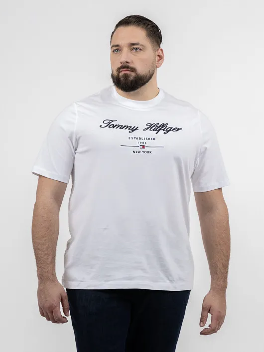 Tee-shirt Logo Tommy Hilfiger Grande Taille blanc homme grande taille - Capelstore