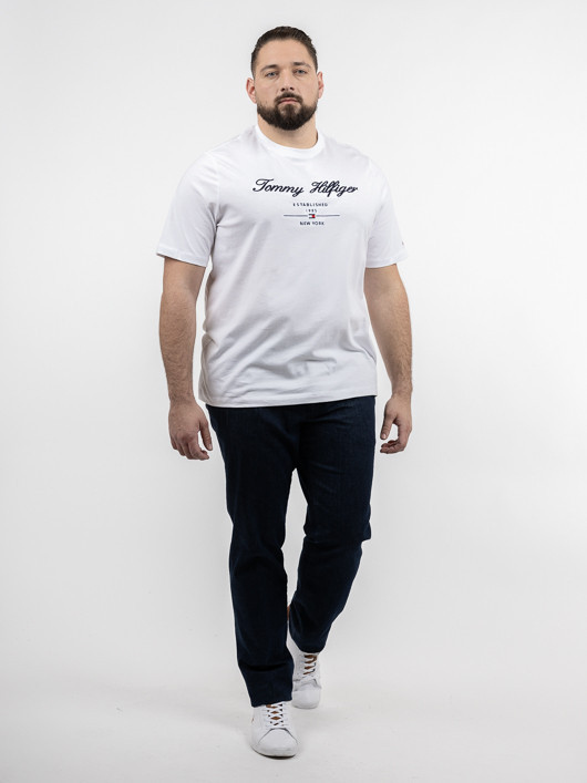 Tee-shirt Logo Tommy Hilfiger Grande Taille blanc homme grande taille - Capelstore