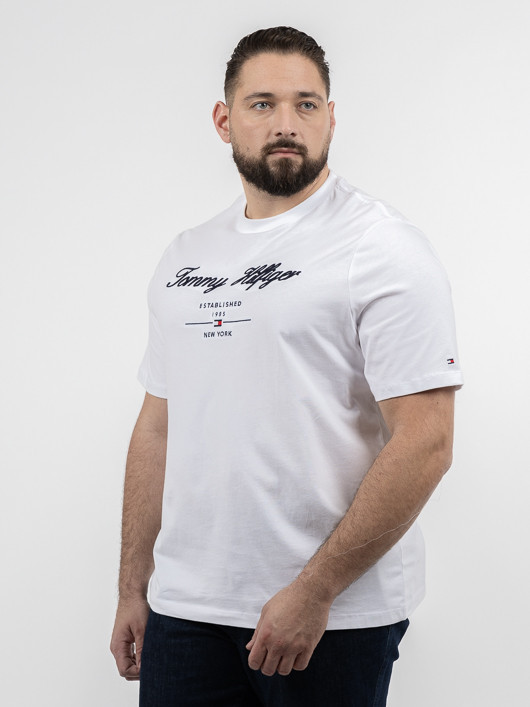 Tee-shirt Logo Tommy Hilfiger Grande Taille blanc homme grande taille - Capelstore