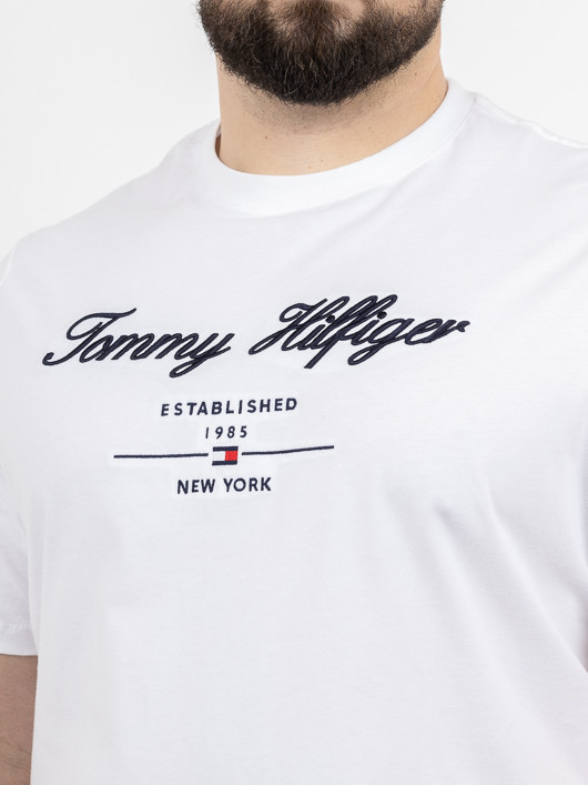 Tee-shirt Logo Tommy Hilfiger Grande Taille blanc homme grande taille - Capelstore