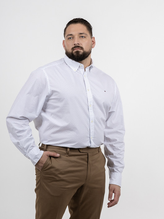 Chemise Tommy Hilfiger A Pois Grande Taille blanc homme grande taille - Capelstore