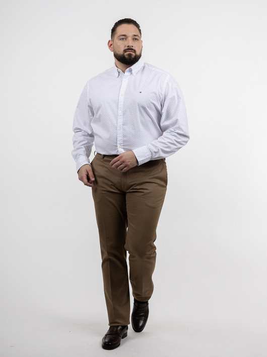 Chemise Tommy Hilfiger A Pois Grande Taille blanc homme grande taille - Capelstore