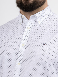 Chemise Tommy Hilfiger A Pois Grande Taille blanc homme grande taille - Capelstore