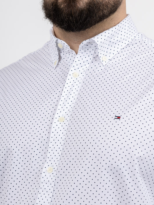 Chemise Tommy Hilfiger A Pois Grande Taille blanc homme grande taille - Capelstore