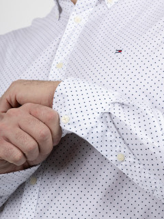 Chemise Tommy Hilfiger A Pois Grande Taille blanc homme grande taille - Capelstore