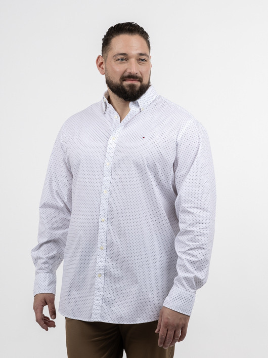 Chemise Tommy Hilfiger A Pois Grande Taille blanc homme grande taille - Capelstore